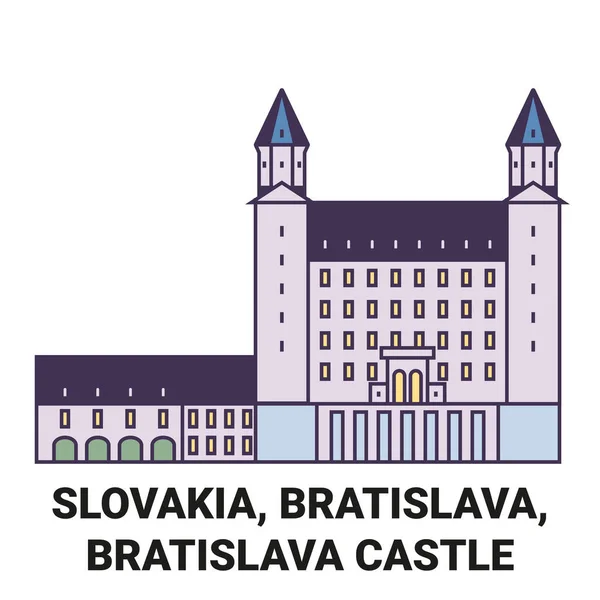 Szlovákia Pozsony Pozsony Vár Utazás Mérföldkő Vonal Vektor Illusztráció — Stock Vector