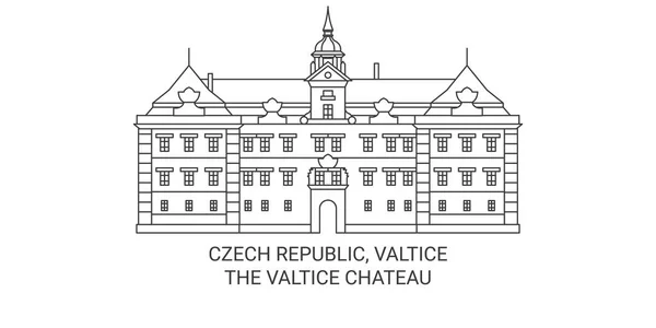 Чехия Valticethe Valtice Chateau Векторная Иллюстрация — стоковый вектор