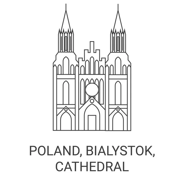 Poland Bialystok Cathedral Basilica Assumption Blessed Virgin Mary Travel Landmark — Stock Vector
