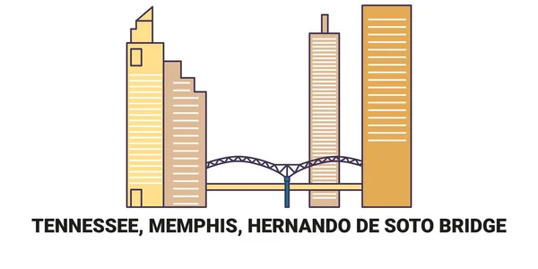 Spojené Státy Americké Tennessee Memphis Hernando Soto Bridge Cestovní Památková — Stockový vektor