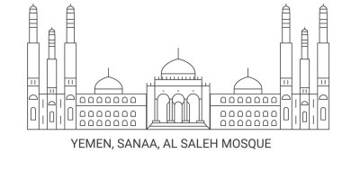Yemen, Sanaa, Al Saleh Camii, seyahat çizgisi çizimi