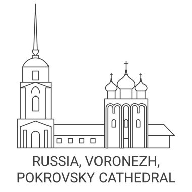 Rusya, Voronezh, Pokrovsky Katedrali seyahat çizgisi çizelgesi çizimi
