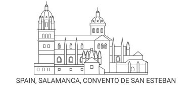 İspanya, Salamanca, Convento De San Esteban, seyahat çizgisi çizelgesi çizimi