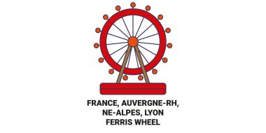 Fransa, Auvergnerh, Nealpes, Lyonferris Wheel seyahat çizgisi çizelgesi çizimi