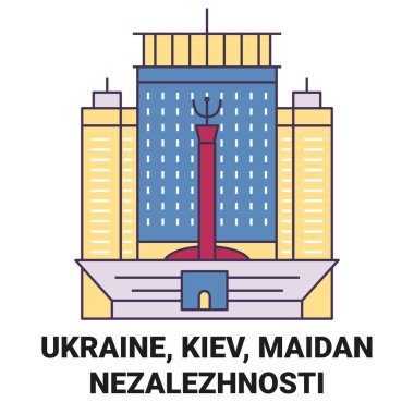 Ukrayna, Kiev, Meydan, Nezalezhnosti seyahat çizgisi çizelgesi çizimi