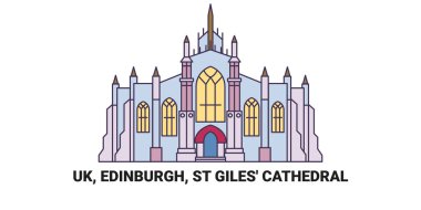 İngiltere, Edinburgh, St Giles Katedrali, seyahat çizgisi çizgisi çizimi