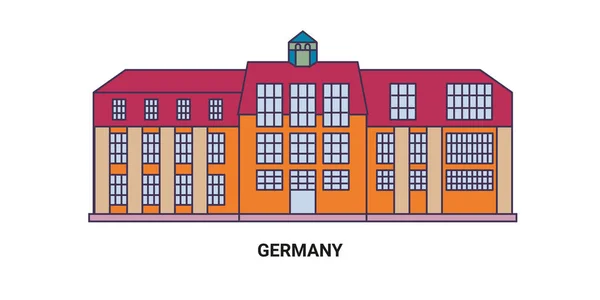 Tyskland Resa Landmärke Linje Vektor Illustration — Stock vektor