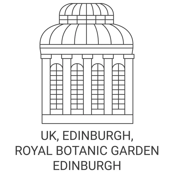 England Edinburgh Royal Botanic Garden Edinburgh Reise Meilenstein Linienvektorillustration — Stockvektor