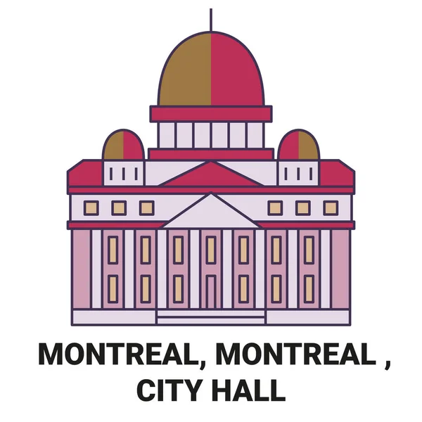 Канада Монреаль Монреаль Векторная Иллюстрация Маршрута Городской Ратуши — стоковый вектор