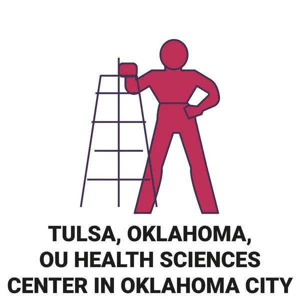 Estados Unidos Tulsa Oklahoma Centro Ciencias Salud Oklahoma City Viaje — Vector de stock