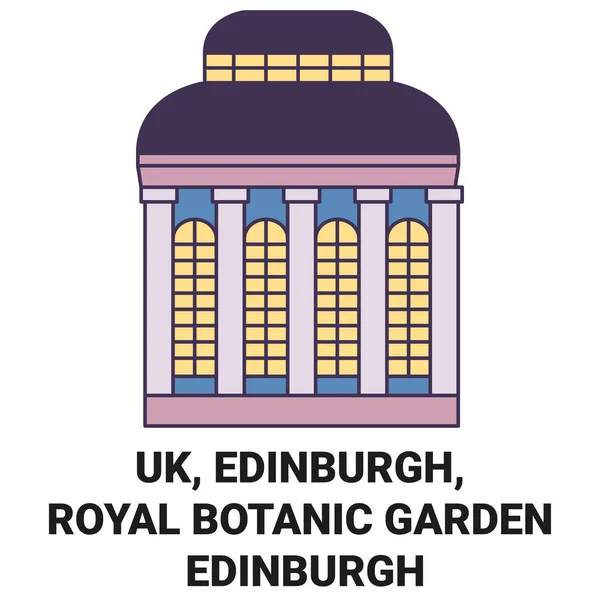 英格兰 爱丁堡 皇家植物园爱丁堡旅游地标线矢量图解 — 图库矢量图片