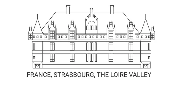 Francia Strasburgo Valle Della Loira Immagini Vettoriali Riferimento — Vettoriale Stock