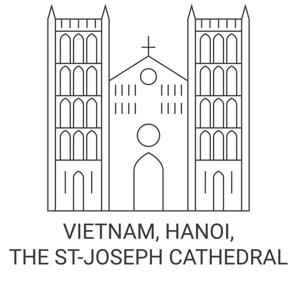 Вьетнам Ханой Кафедральный Собор Стефефа — стоковый вектор