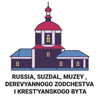 Rusya, Suzdal, Muzey, Derevyannogo Zodchestva I Krestyanskogo Byta seyahat çizgisi çizimi