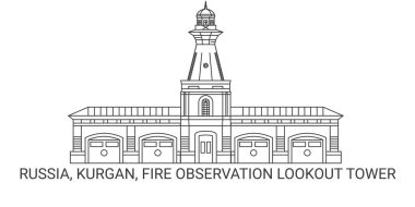 Rusya, Kurgan, Yangın Gözetleme Kulesi seyahat çizgisi çizelgesi çizimi