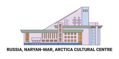 Rusya, Naryanmar, Arktika Kültür Merkezi, seyahat çizgisi çizgisi illüstrasyonu