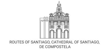 Şili, Santiago Rotaları, Santiago Katedrali, De Compostela seyahat çizgisi çizimi