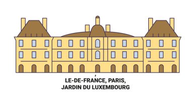 Fransa, Paris, Jardin Du Lüksemburg seyahat sınır çizgisi çizgisi çizimi