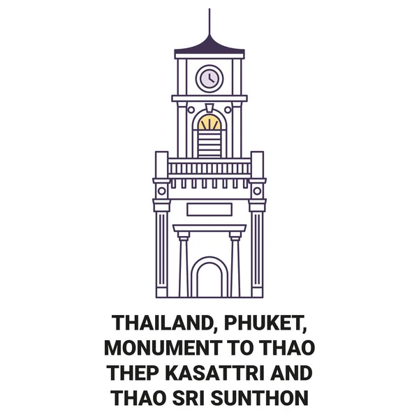 Таїланд Пхукет Пам Ятник Thao Thep Kasattri Thao Sri Sunthon — стоковий вектор
