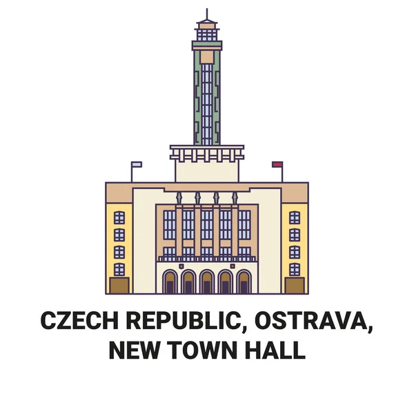 Česká Republika Ostrava Novoměstská Radnice — Stockový vektor