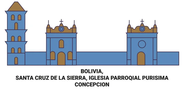 Боливия Санта Крус Сьерра Иглесия Parroqial Purisima Концепция Путешествия Ориентир — стоковый вектор