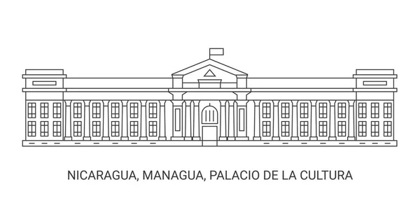 Nicaragua Managua Palacio Cultura Illustrazione Vettoriale Riferimento Viaggio — Vettoriale Stock