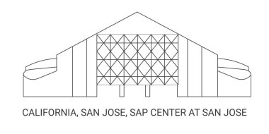 Amerika Birleşik Devletleri, Kaliforniya, San Jose, San Jose 'deki Sap Center, seyahat çizgisi çizelgesi çizimi