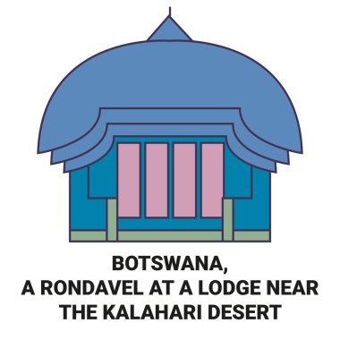 Botswana, Kalahari Çölü yakınlarındaki bir çadırda bir Rondavel.