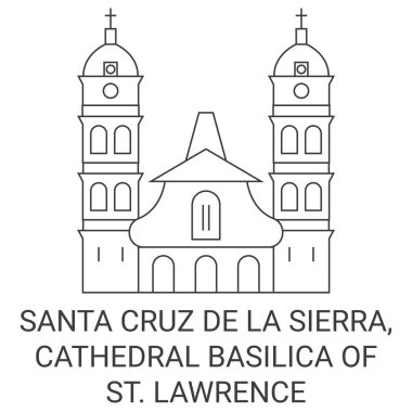 Bolivya, Santa Cruz De La Sierra, Katedral Bazilikası St. Lawrence seyahat çizgisi çizim çizelgesi çizimi