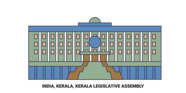 Hindistan, Kerala, Kerala Yasama Meclisi seyahat çizgisi çizgisi çizimi