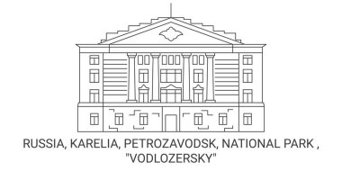 Rusya, Karelia, Petrozavodsk, Ulusal Park, Vodlozersky seyahat çizgisi çizimi