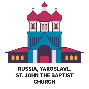 Rusya, Yaroslavl, Aziz John Vaftizci Kilisesi tarihi eser çizgisi çizimi