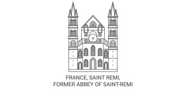 Fransa, Saint Remi, Saintremi 'nin Eski Manastırı Seyahat Hattı vektör çizimi