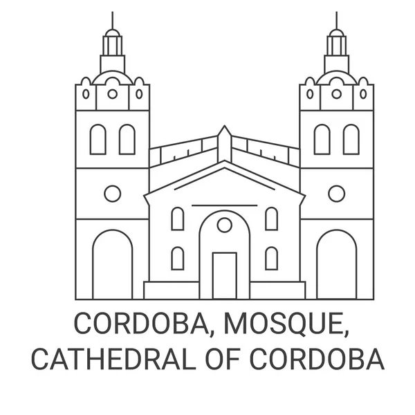 Argentina Cordoba Moschea Cattedrale Cordoba Immagini Vettoriali Riferimento Viaggio — Vettoriale Stock