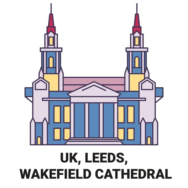 Inghilterra Leeds Cattedrale Wakefield Immagini Vettoriali Riferimento Viaggio — Vettoriale Stock