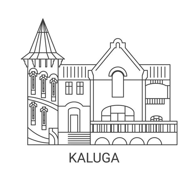 Russie Kalouga Voyage Illustration Vectorielle Ligne Historique — Image vectorielle
