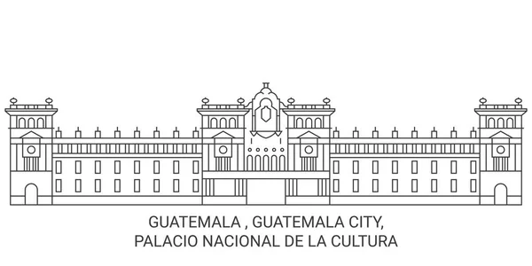 Γουατεμάλα Πόλη Της Γουατεμάλας Palacio Nacional Cultura Ταξίδια Ορόσημο Γραμμή — Διανυσματικό Αρχείο