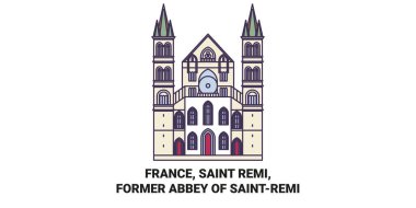 Fransa, Saint Remi, Saintremi 'nin Eski Manastırı Seyahat Hattı vektör çizimi