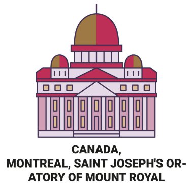 Kanada, Montreal, Mount Royal seyahat tarihi çizgisi illüstrasyonunun Aziz Josephs hatipliği