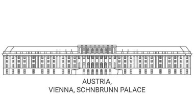Avusturya, Viyana, Schnbrunn Sarayı seyahat çizgisi çizelgesi çizimi