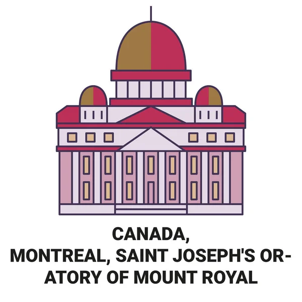 Kanada Montreal Saint Josephs Oratory Mount Royal Resor Landmärke Linje — Stock vektor