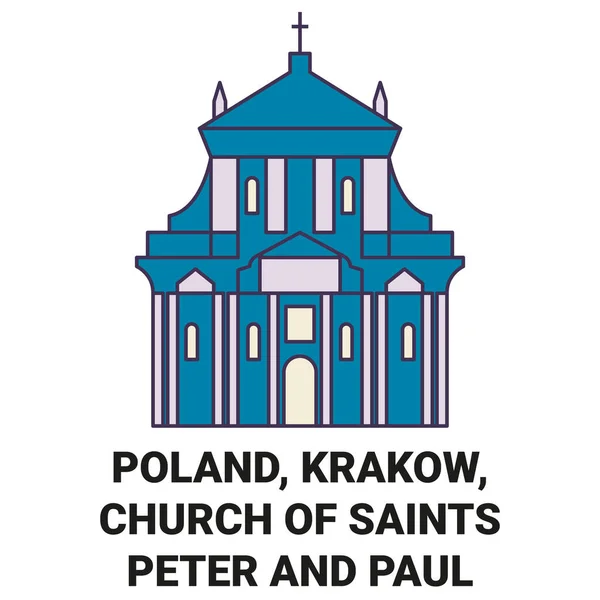 Polen Krakau Kirche Der Heiligen Peter Und Paul Reise Wahrzeichen — Stockvektor