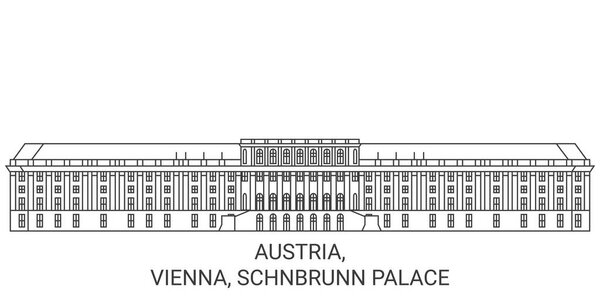 Austria, Vienna, Schnbrunn Palace travel landmark line vector illustration