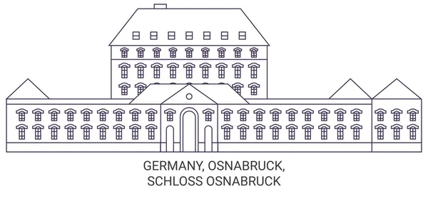 Tyskland Osnaburuck Schloss Osnabruck Resa Landmärke Linje Vektor Illustration — Stock vektor
