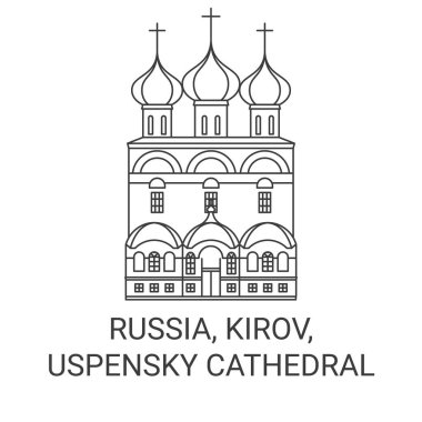 Rusya, Kirov, Uspensky Katedrali seyahat çizgisi çizgisi çizimi