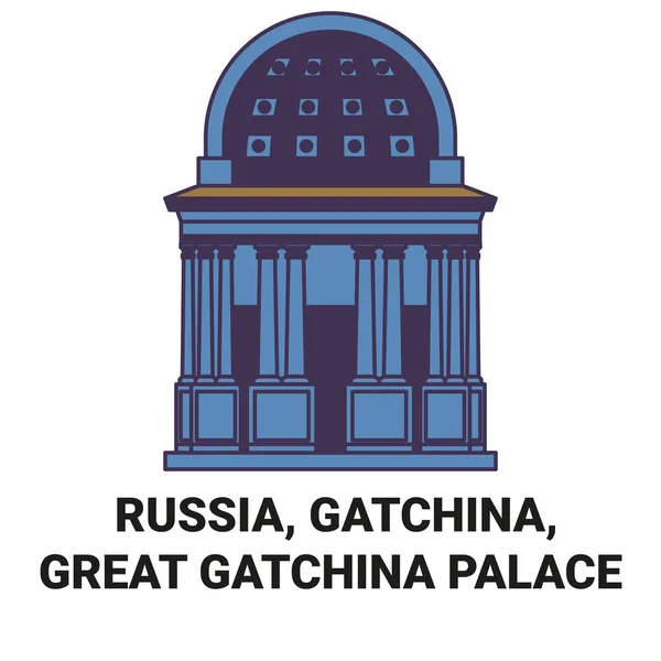 Russie Gatchina Grand Palais Gatchina Illustration Vectorielle Ligne Voyage Historique — Image vectorielle