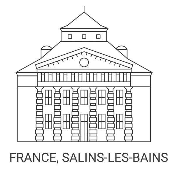 Francia Salinslesbains Viaggi Landmark Line Illustrazione Vettoriale — Vettoriale Stock