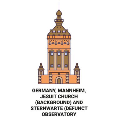 Almanya, Mannheim, Cizvit Kilisesi Geçmişi ve Sternwarte Kapalı Gözlemevi Seyahat Hattı Çizgisi Çizelgesi