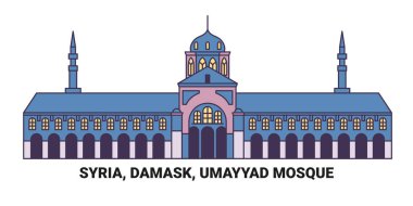 Suriye, Damask, Umayyad Camii, seyahat çizgisi çizimi