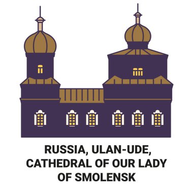 Rusya, Ulanude, Katedral Smolensk Leydisinin seyahat çizgisi çizelgesi çizimi